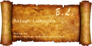 Balogh Ludovika névjegykártya